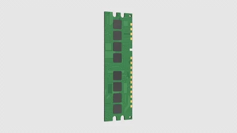 Computer RAM Rotating on a Transparent Background. Seamless Loop. 4K Stock Footage 308031321