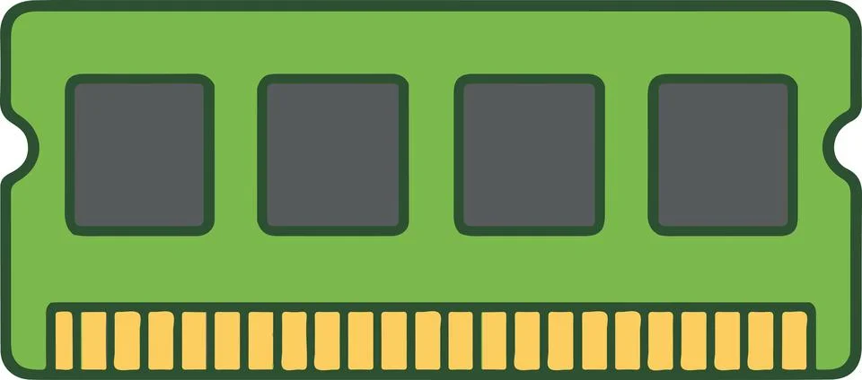 Computer RAM stick, minimal simple vector illustration Illustrazione stock