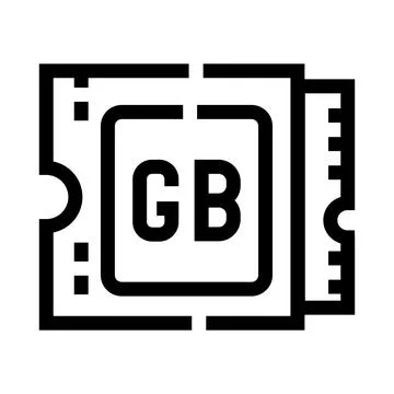 Computer random access memory gb icon design イラスト素材
