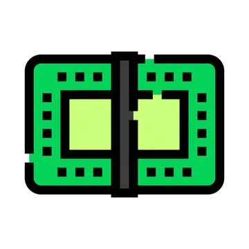 Computer random access memory module line icon Illustrazione stock