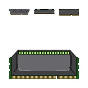 Computer random access memory modules for desktop Stock Illustration