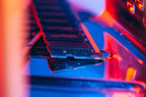 Computer random access memory RAM close up Stock Photos