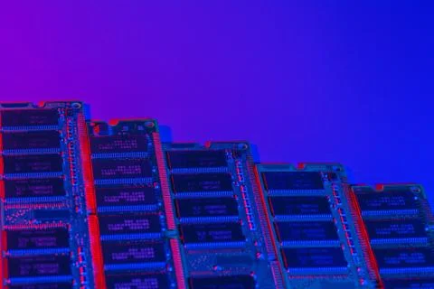 Computer random access memory (RAM) close up Stock Photos