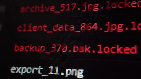 The computer Ransomware virus encrypts files Video stock 342723615