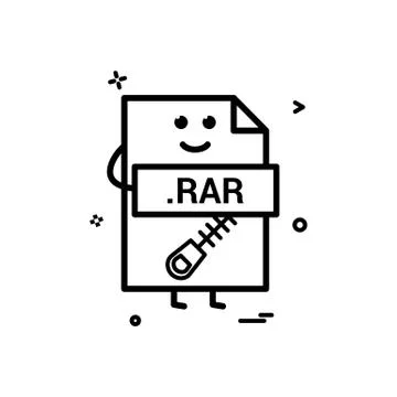 Computer rar file format type icon vector design Illustrazione stock