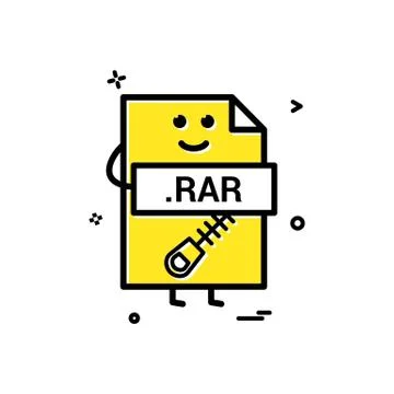 Computer rar file format type icon vector design Stockillustratie