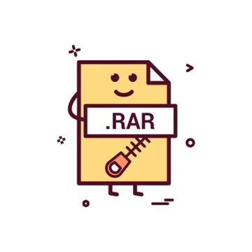 Computer rar file format type icon vector design 库存插图