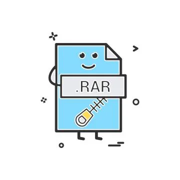 Computer rar file format type icon vector design 스톡 일러스트