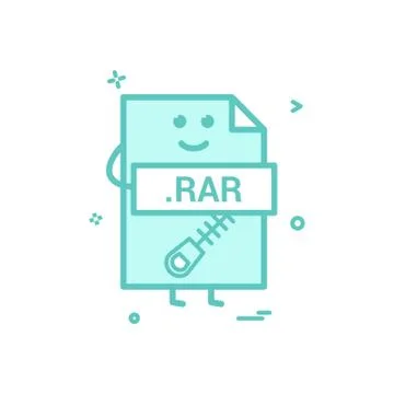 Computer rar file format type icon vector design Stock Illustration