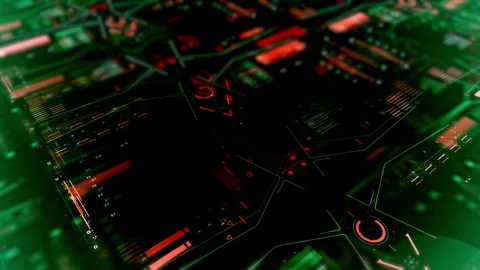 Computer Readings, Data Flow Calculating. IT HUD Computer Measurements. Stock Footage 306952255