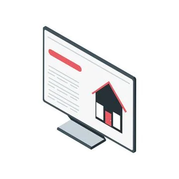 Computer real estate online Stock Illustration