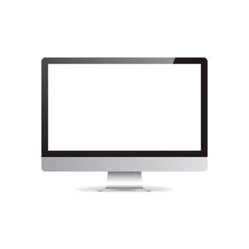 Computer in realistic style. Realistic computer or Pc monitor. Mockup monitor Stock Illustration