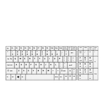 Computer Realistic White Keyboard Isolated on White Background Stock Illustration