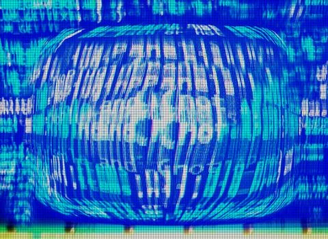 Computer reality eneters your mind Stock-Illustration