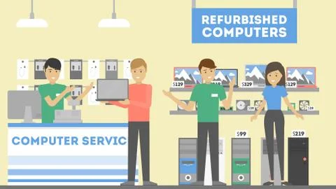 Computer reapir service. Stock Illustration