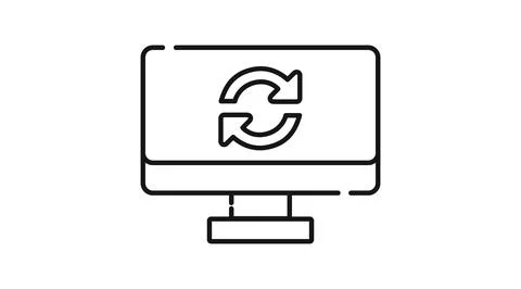 Computer refresh and synchronization icon Иллюстрация