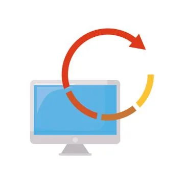 Computer refresh arrow on white background Stock Illustration