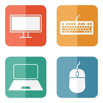 Computer related icons Stock Illustration