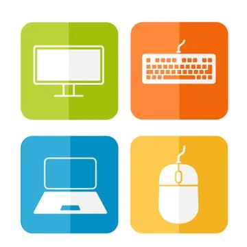 Computer related icons Illustrazione stock