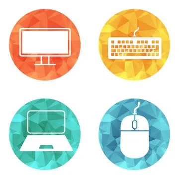 Computer related icons Stock Illustration