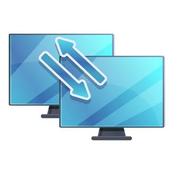 Computer remote access icon, cartoon style Illustrazione stock