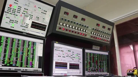 Computer Remote Control Chemical Factory Video stock 75913370