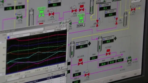 Computer Remote Control in Factory closeup shot Video stock 75913313