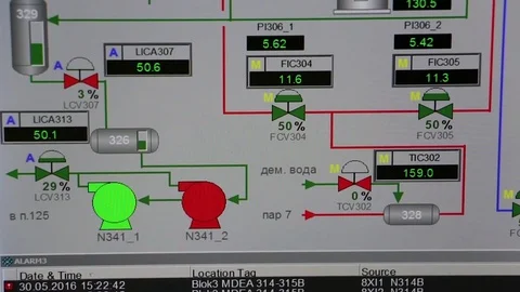 Computer Remote Control in Factory closeup shot Video stock 75913387
