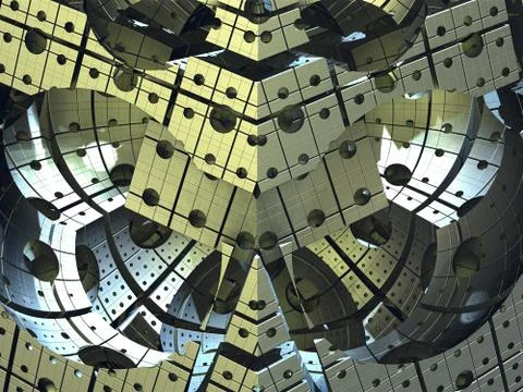 Computer rendered virtual architecture Illustrazione stock