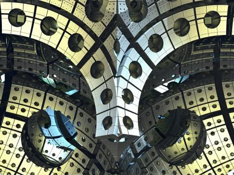 Computer rendered virtual architecture Stock Illustration