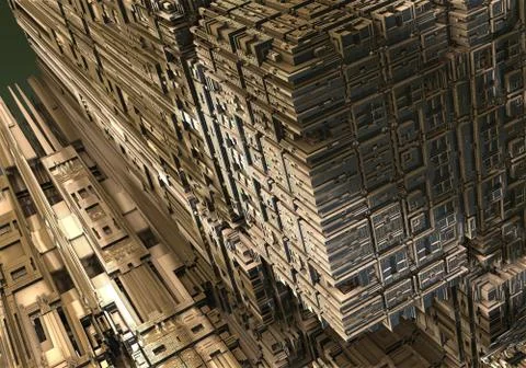 Computer rendered virtual scenery Illustrazione stock