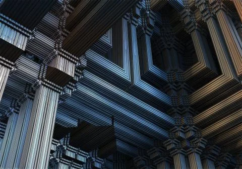 Computer rendered virtual scenery Illustrazione stock