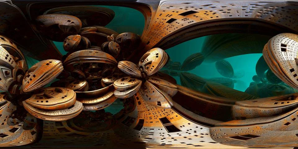 Computer rendered virtual scenery Illustrazione stock