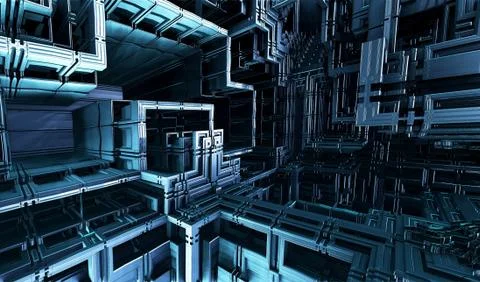 Computer rendered virtual scenery Illustrazione stock