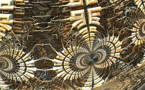 Computer rendered virtual scenery Illustrazione stock