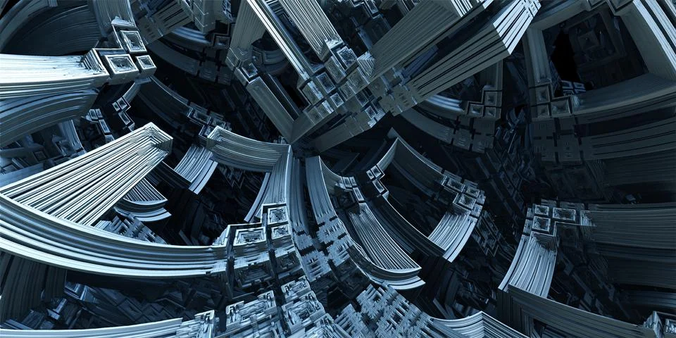 Computer rendered virtual scenery Illustrazione stock