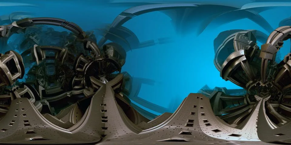 Computer rendered virtual scenery Illustrazione stock