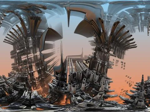 Computer rendered virtual scenery Stock Illustration