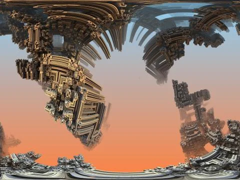 Computer rendered virtual scenery Stock Illustration