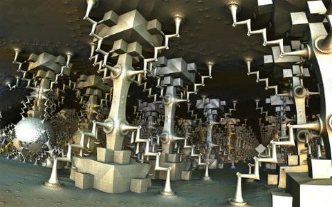 Computer rendered virtual scenery Stock Illustration