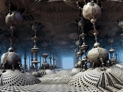 Computer rendered virtual scenery Stock Illustration
