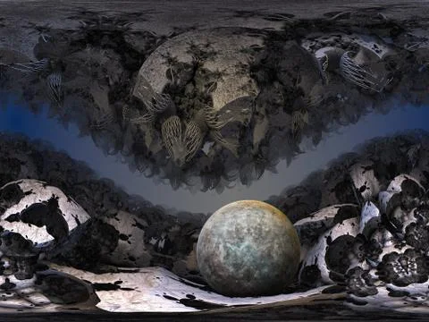 Computer rendered virtual scenery Illustrazione stock