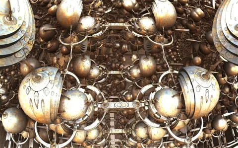 Computer rendered virtual scenery Illustrazione stock