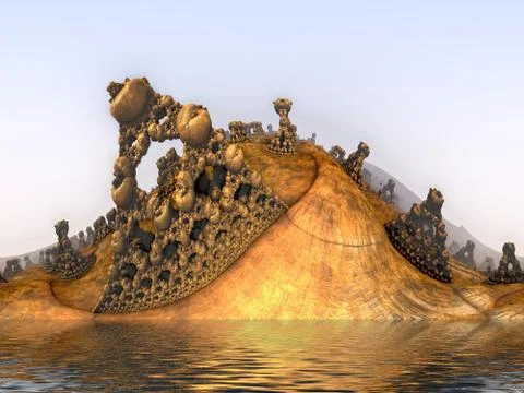 Computer rendered virtual scenery Illustrazione stock