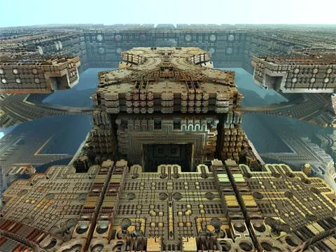 Computer rendered virtual scenery Stock Illustration