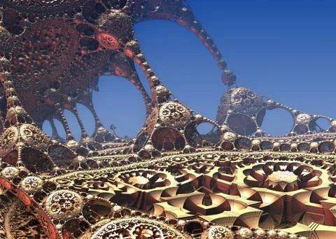 Computer rendered virtual scenery Illustrazione stock