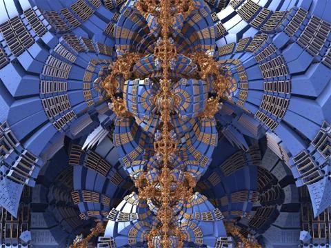 Computer rendered virtual scenery Illustrazione stock