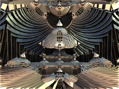 Computer rendered virtual scenery Illustrazione stock