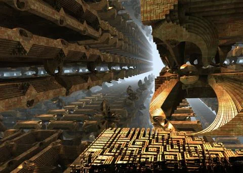 Computer rendered virtual scenery Stock Illustration