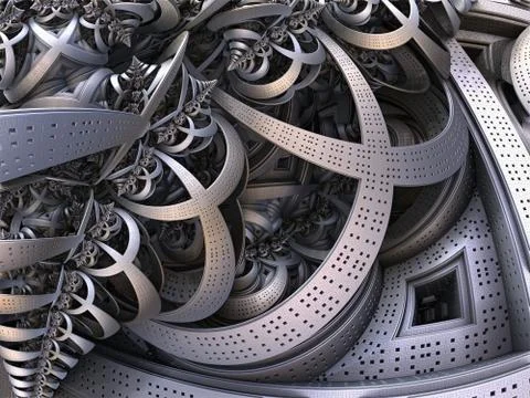 Computer rendered virtual scenery Illustrazione stock